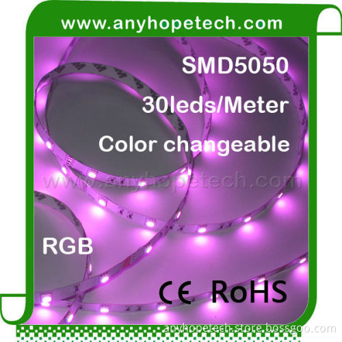 2 years guarantee widely used 30ledm non-waterproof smd5050 led flexible strip light